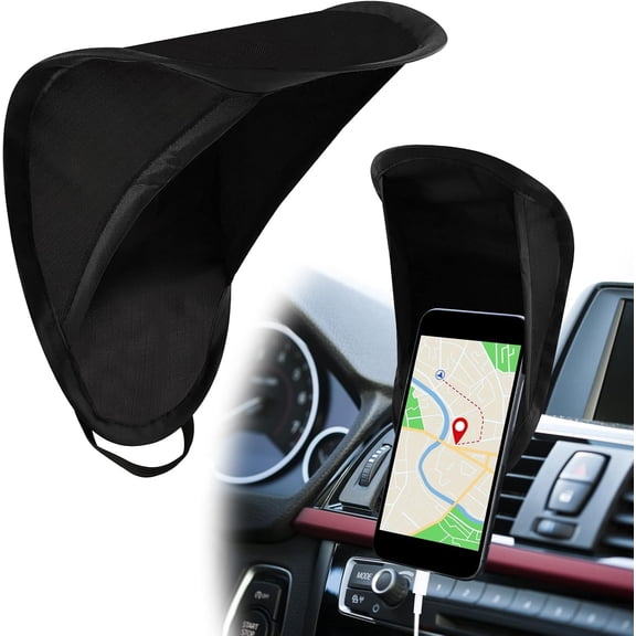 Car Phone Sunshade Anti Glare, 7.7x1.6x2.8 Inch Foldable Smartphone Sun Shield Umbrella for Car Holder, Black