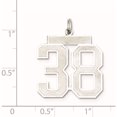 thumbnail image 2 of Sterling Silver Silver/Rhodium-Plated Satin Number 38 Charm (25 X 21) Made In United States qpp38, 2 of 5