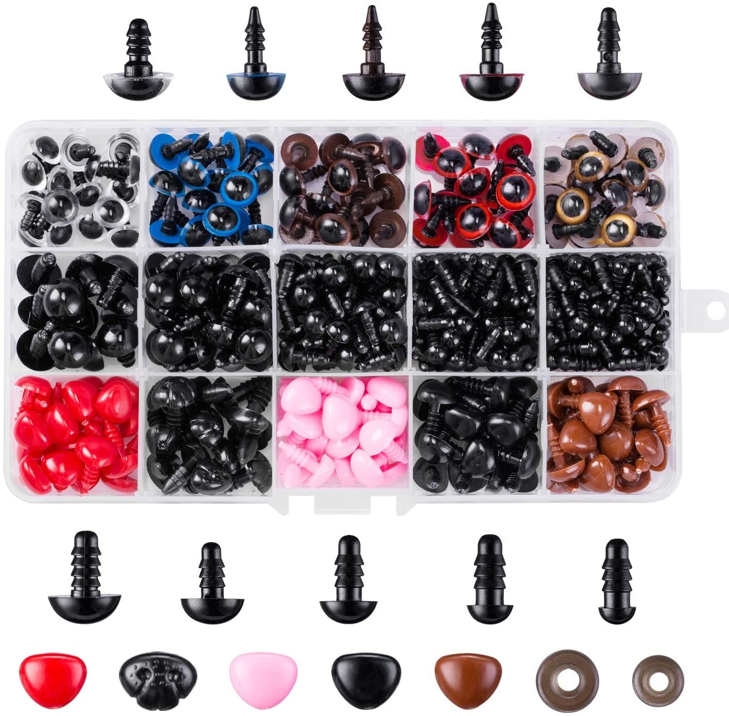 752Pcs Safety Eyes and Safety Noses with Washers for Doll, Colorful