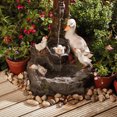 thumbnail image 5 of Cheer.US Water Fountains Outdoor, Squirrel/Duck Pressure Water Outdoor Fountain Statue, Cascading Freestanding Garden Decor Fountain Statue, Animals Airy Garden Figurines, 5 of 7