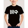 thumbnail image 1 of Casual Soccer-Themed T-Shirt - "BRO" Graphic with Black & White Soccer Ball Design, Short Sleeve, Round Neck, Lightweight Cotton, Summer Top for Teenagers, Casual Wear Tee | Soccerthemed Shirt, 1 of 6