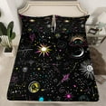 thumbnail image 2 of Erosebridal Sun and Moon Bed Sheets Set Psychedelic Galaxy Twin Size Sheet Sets, Constellations Astrology Sheets Mystic Stars Nebula Bed Set, Hippie Celestial Planets Flat Sheet, 2 of 6
