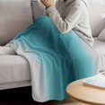 thumbnail image 3 of Turquoise Grey Ombre Blanket Soft Cozy Warm Throw Blanket for Couch, Plush Fuzzy Flannel Fleece Blankets for Sofa, Farmhouse Gradient Minimalist Bed Blankets Lightweight Gifts for Women, 30"x40", 3 of 9
