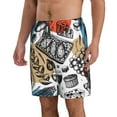 thumbnail image 2 of Bixox Men's French Food printing Casual Classic Fit Short Summer Beach Shorts, 2 of 6