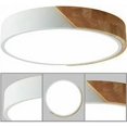 thumbnail image 4 of Lámpara de techo LED de 24 W, de madera, con mando a distancia, brillo regulable, moderna, redonda, delgada, para baño, hogar, oficina, dormitorio, sala de estar, cocina, balcón, pasillo,, 4 of 5