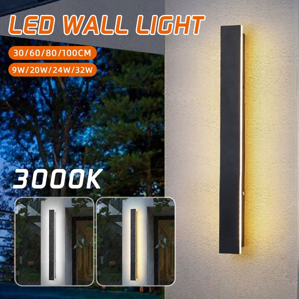 Outdoor Modern Wall Light LED Wall Sconce Fixture Rectangular Black Wall lamp Elegant Frosted IP65 Anti Rust for Proch Background Wall,1 Pack