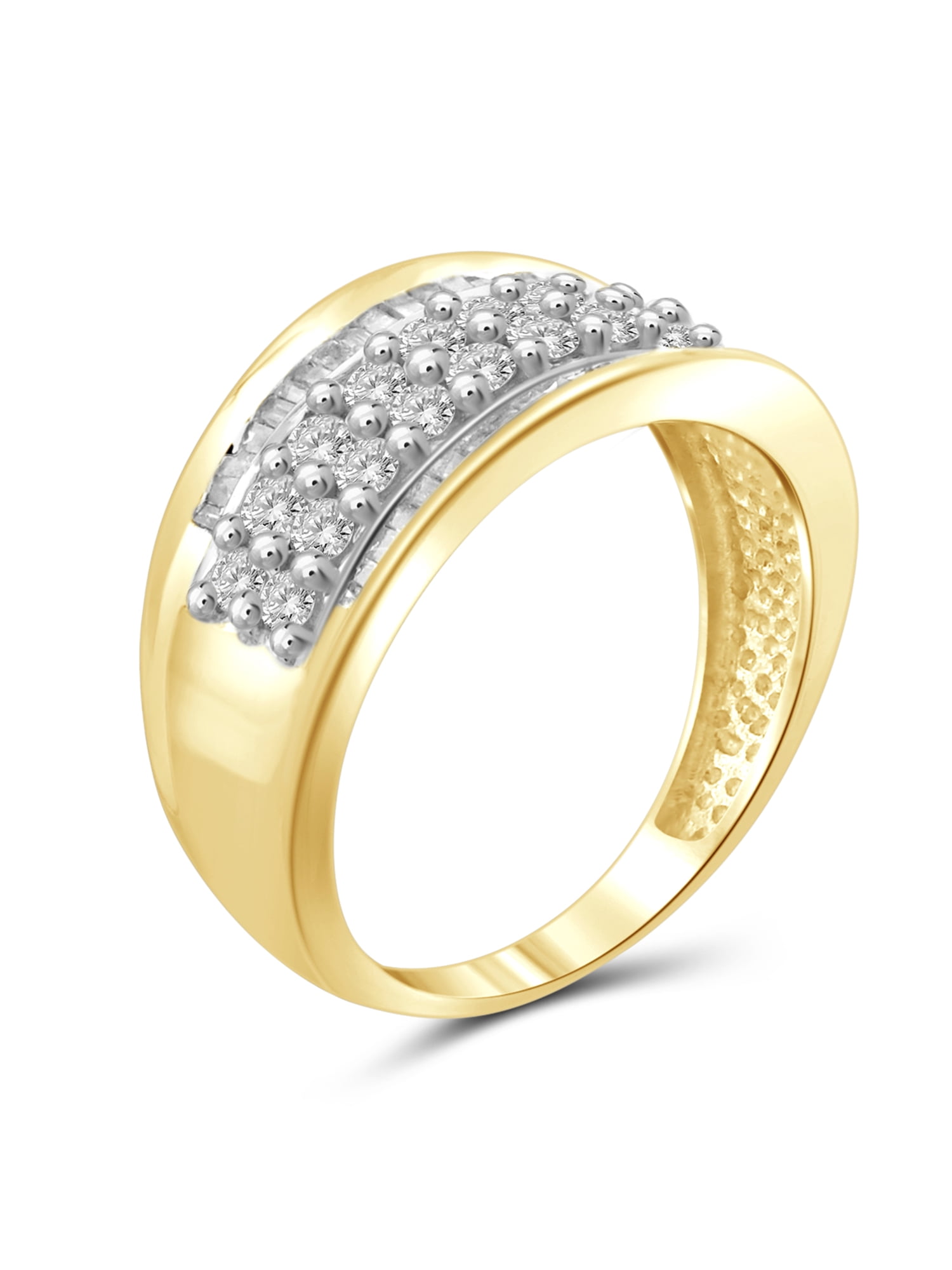 JewelersClub Diamond Rings for Women – 1.00 Carat White Diamond Ring Jewelry– 14K Gold Plated SIlver Bands for Women –– Ring by JewelersClub