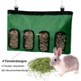 thumbnail image 2 of Rabbit Hay Bag Guinea Pig Feeding Station Feeding Dispenser Small Animals Hay Bag(4 Windows, Green), 2 of 4