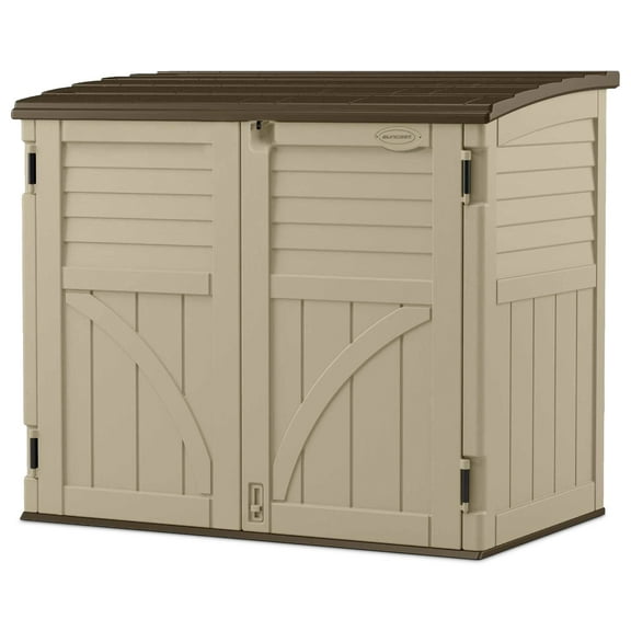 Suncast Remise de Rangement Horizontale Compacte de 34 Pieds Cubes pour Espaces Extérieurs, Sable