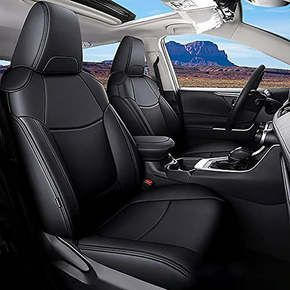 IKABEVEM Custom Fit Car Seat Covers for Toyota Corolla Cross Hybrid SE, XES 2022 2023 2024 2025,Full Set Corolla Cross Hybrid Car Seat Covers Faux Leather (Black)