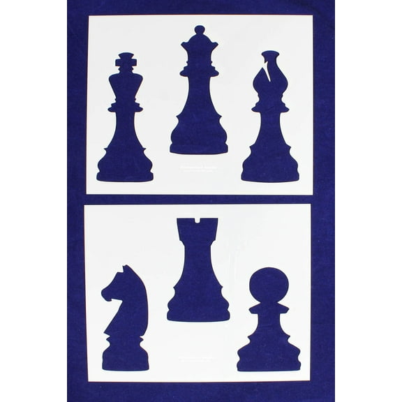 Chess Pieces-2 Piece Stencil Set 14 Mil 8" X 10" Painting /Crafts/ Templates
