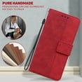 thumbnail image 2 of Nalacover Wallet Case for iPhone 14 Plus, Premium PU Leather Magnetic Clasp Card Slots Holder Soft Silicone Shockproof Protective Case with Kickstand Geometric Embossed Pattern Flip Folio Cover,Red, 2 of 7