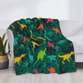 thumbnail image 3 of Fotbe Colorful Dinosaurs Manta de Franela con Estampado, Manta Ultrasuave para Cama, Sofá, Auto, Hipoalergénica y Antibolitas-40"x30", 3 of 6