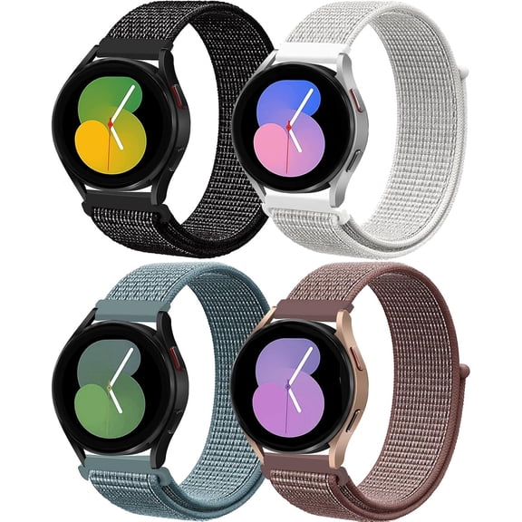 20mm Nylon Band for Samsung Galaxy Watch 7 6 5 4 FE 40mm 44mm/galaxy 6/4 classic 47mm 43mm/46mm 42mm/Watch 5 pro 45mm/3 41mm/Active 2 Men/Women,Sport Loop Strap for Garmin vivoactive 3/Forerunner 645