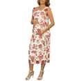 thumbnail image 4 of INSPIRE CHIC Women's Maternity Dress Mesh Wedding Guest Sleeveless Ruffle Cocktail Party Maxi Photoshoot Bodycon Dresses XL White Rose, 4 of 6