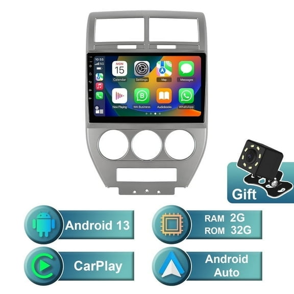 Android 13 Car radio for Jeep Compass for Patriot 2007 - 2009 Multimedia Stereo Wireless Carplay Android Auto Autoradio Navigation GPS WIFI Mirror link Camera FM BT 2 32G