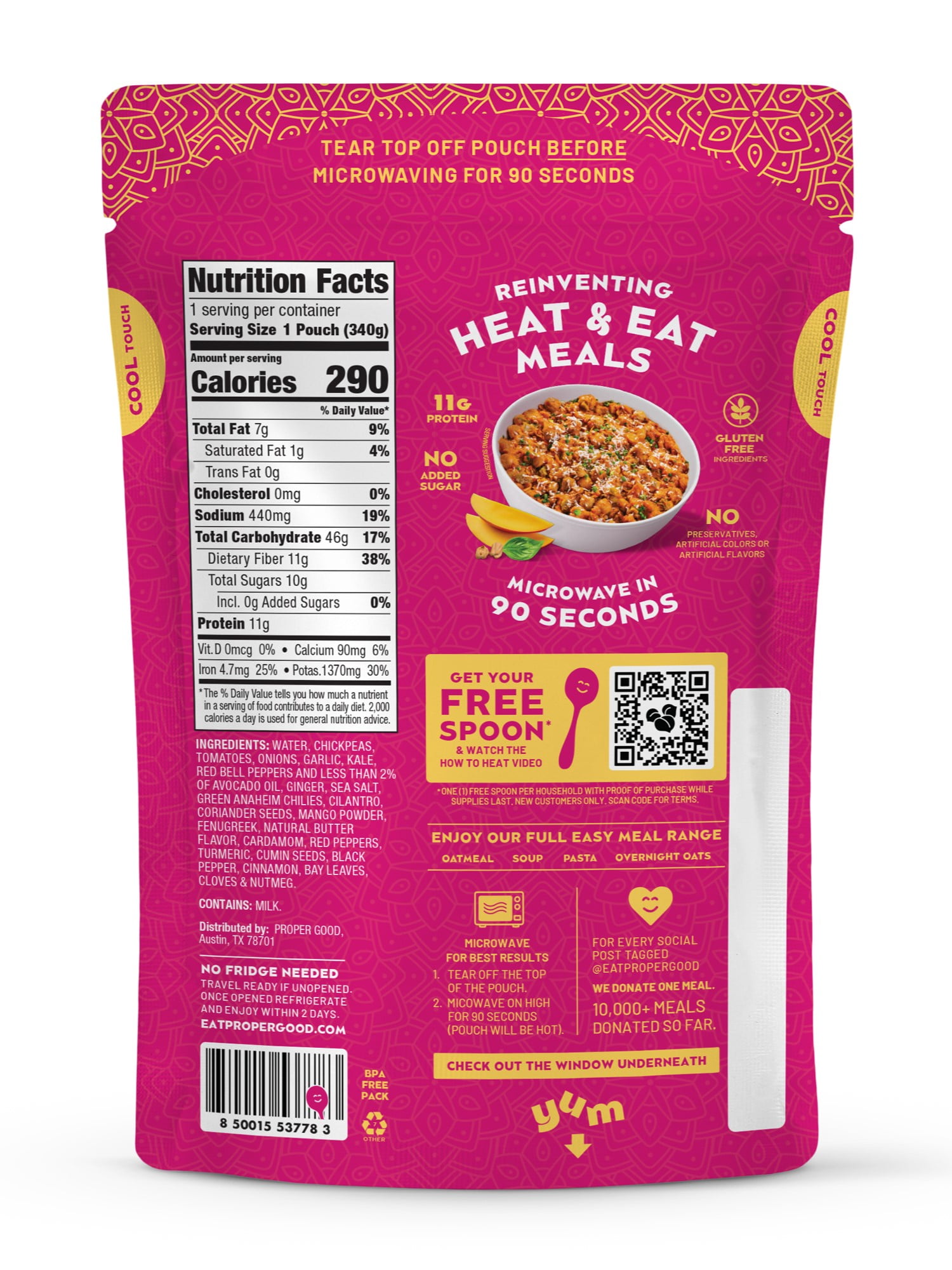 (2 pack) Proper Good Indian Style Curry Soup, Ready in 90 Seconds, Shelf Stable Meal, 12 oz