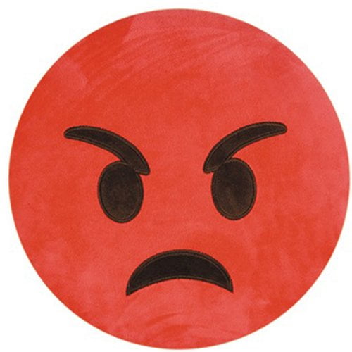 BH Home Emoji Series Expression Angry Face Cotton Throw Pillow
