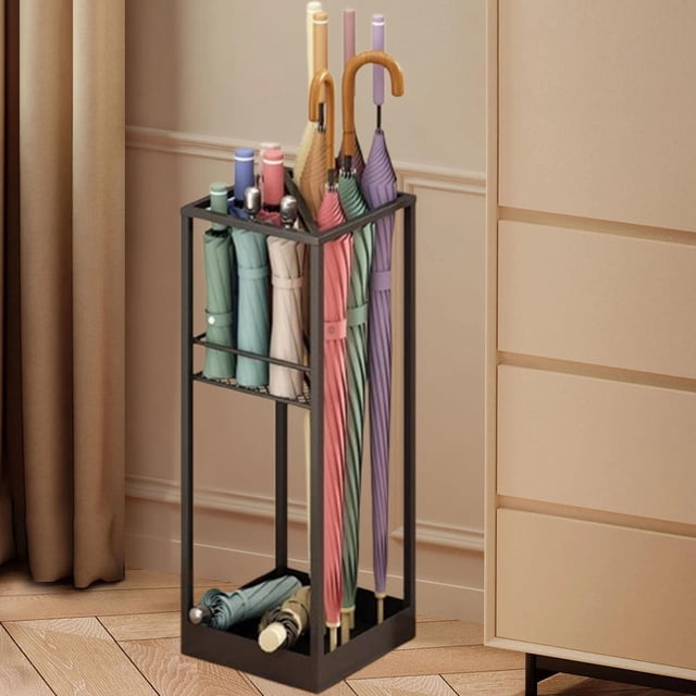 Rack de soporte Rack Soporte de bastón portátil Organizador de estable Soporte , para la oficina de entrada de Negro