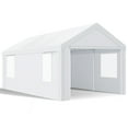 thumbnail image 6 of COBIZI Carport 10'x20' Large Heavy Duty Car Tent with Powder-Coated Steel Frame, Portable Garage with Removable Sidewalls & Doors, Car Canopy with All-Season Tarp for Outdoor Party, Birthday, White, 6 of 15
