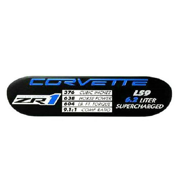 C6 ZR1 Corvette Spec Data ID Metal Plate Emblem LS9 638HP 09-13
