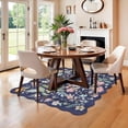 thumbnail image 5 of Floral Square Area Rug For Family: Washable 5x5 Scalloped Carpet Living Room Bedroom Soft Water Resistant Floor Mat With Non Slip Backing Kitchen Dorms Farmhouse Home Decor(5x5 Purple), 5 of 7