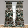 thumbnail image 4 of Ambesonne Mexican Curtains 2 Panel Set, American Traditional Cactus, Pair of - 28" x 84", White Green Multicolor, 4 of 4