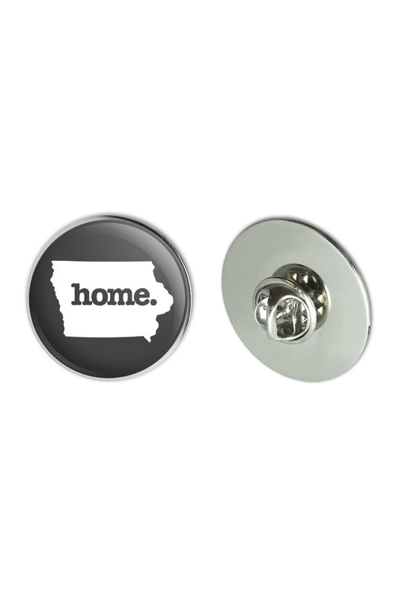 Iowa IA Home State Solid Dark Gray Grey Officially Licensed Metal 1.1" Tie Tack Hat Lapel Pin Pinback