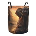 thumbnail image 2 of Daiia Lake Meditating Elephant Round Laundry Basket with Handles Thickened Waterproof Circular hamper,Dirty Clothes Storage Basket for Bedroom,Bathroom,College Dorm-Small, 2 of 8