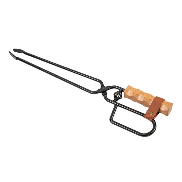 Pinzas de madera de metal para barbacoa, pinzas para carbón, resorte de compresión, accesorios para exteriores