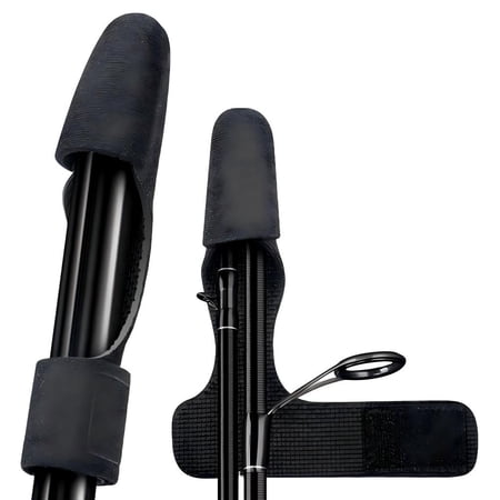 BARMOTU Fishing Rod Sleeve Strap Set Thickened Nylon Rod Protector High Elastic Fishing Rod Wrap Bands Anti-Scratch Rod Tie Straps for Lure Rod Storage and Outdoor Fishing Gear