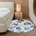 thumbnail image 3 of Summer Marine Life Round Area Rugs 3 ft, Ocean Watercolor Sea Conch Starfish Shells Coastal Washable Small Area Rug with Non-Slip Sturdy Edge Binding Round Front Door Mat Floor Carpet for Entryway, 3 of 9
