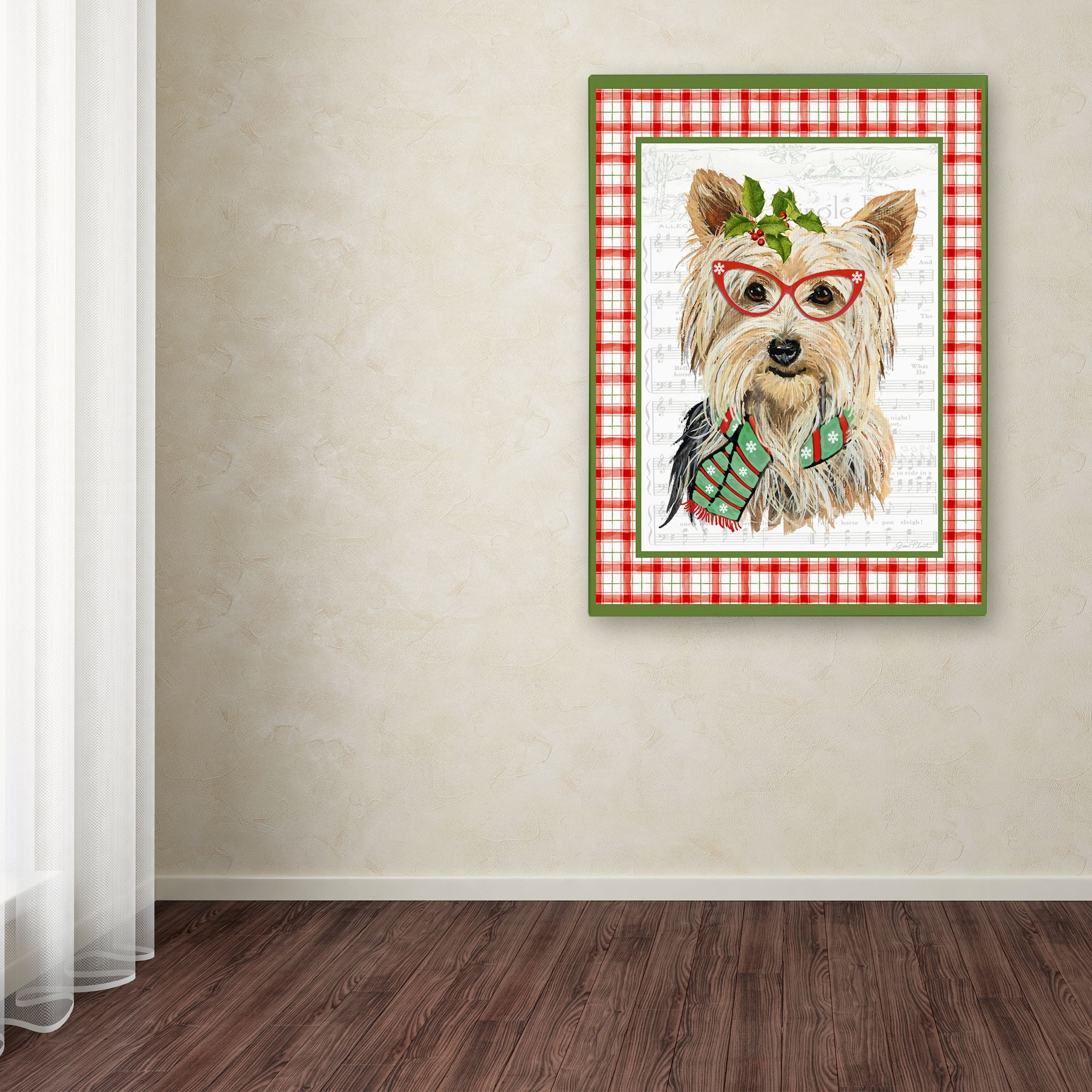 Trademark Fine Art 'Christmas Song Dogs 5' Canvas Art by Jean Plout