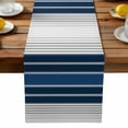 thumbnail image 2 of Burlap Table Runner 36 Inches Long, Modern Gradient Blue Gray Stripes Non-Slip Kitchen Table Runners for Dining Room Everyday Use Party Table Decorations Ombre Abstract Minimalist, 2 of 9