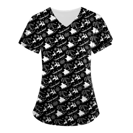 

KaLI_store Christmas Scrub Tops Women Women Fashion Lace Crochet Long Sleeve Crewneck T Shirts Knit Pullover Loose Blouses Tops Tees Tops for Women N