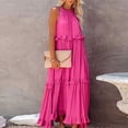 thumbnail image 4 of Robes d'Été Longues pour Femmes 2025 - Robe Maxi Sans Manches, Robe Élégante Décontractée à Volants, 4 of 6