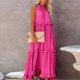 thumbnail image 4 of 2025 Vestido largo sin mangas para mujer, vestido de playa informal con volantes fluidos, vestido de poliéster de cintura alta, tallas S-XXL, 4 of 8