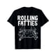 thumbnail image 2 of Camiseta con estampado de gato Rolling Fatties, cuello redondo de algodón, manga corta, corte regular, estampado geométrico, ideal para todas las estaciones, para hombre y mujer. Para adultos, hombres, 2 of 6