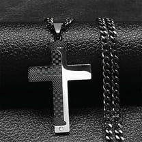 Titanium Steel Two Colors Cross Pendant Stainless Steel Necklace
