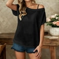 thumbnail image 2 of Shirts For Women Tees Tops Short Sleeve Sheer See Through Off Shoulder Summer Spring 2025 Fall Clothes, 2 of 5
