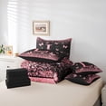 thumbnail image 5 of Homewish Bling Letter L Twin Bedding Sets 7-Piece, Black Pink Romantic Butterfly Bedding Comforter Set, Teen Kid Girl Female Reversible Sheet Sets, Lightweight Room Decor, 5 of 7