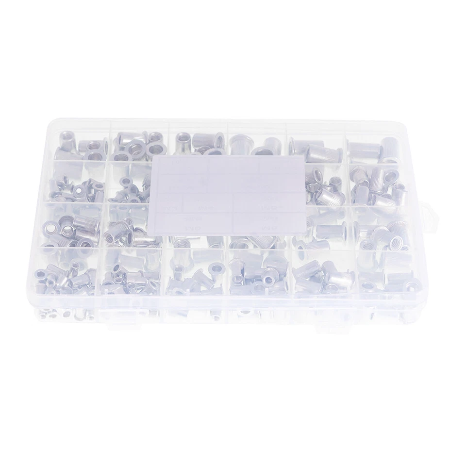 CIRCLE- 300 Pack Aluminum Rivet Nut Rivnut Nutsert Kit Case 150Pcs Metric And 150Pcs Sae
