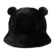 thumbnail image 2 of Fashion Autumn Winter Bucket Hat Bear Ear Ball Plush Fisherman Hat Soft Warm Thick Basin Hat Protection Bucket Hats-black, 2 of 3