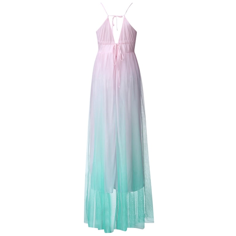 knee length dresses for ladies Women's Boho Ombre Mesh Dress main image 0