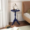 thumbnail image 3 of YANG2 Round Small End Table, Wooden Pedestal Side Coffee Tables, Vintage Accent Nightstand for Living Room, Bedroom, Entryway-1-Dark Blue, 3 of 7