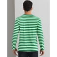thumbnail image 3 of DARING DIVA Men's Striped Sweatshirts  Stripes Long Sleeve Casual T-Shirt XL Green White, 3 of 6