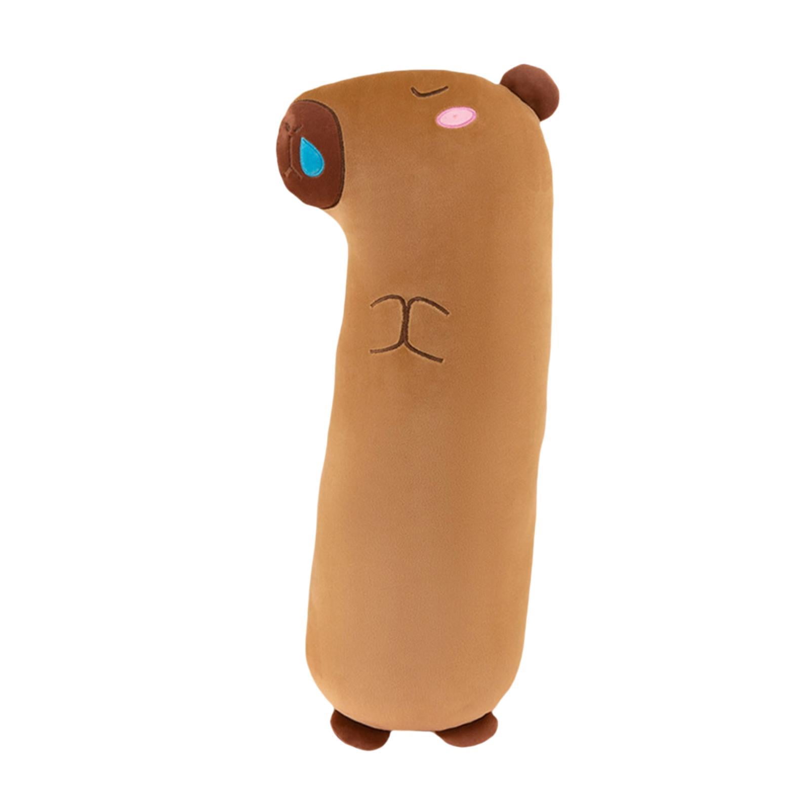 Tongina Capybara Animal Long Washable Removable Toy Sleep Pillow for Bedroom Home Office Decor blue