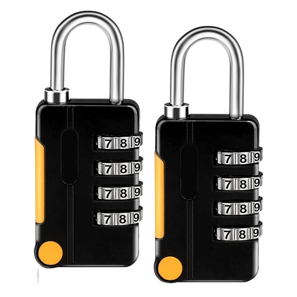 Combination Padlock 2 Pack Small Waterproof Padlocks for School Gym Locker Gate Shed 4 Digit Code Security Locks