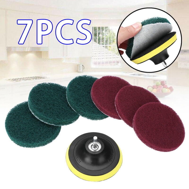7Pcs/set Power Scrubber Scrub Pads Tile Cleaning Kit Set For Car