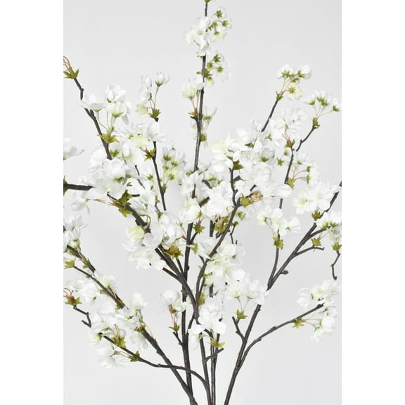 House by JSD 36" Artificial Silk White Faux Quince Flower